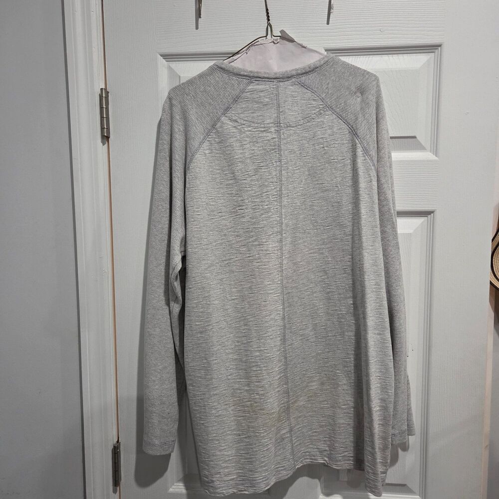 Sean John Men’s XXL Gray Waffle Knit Henley Long Sleeve Y2K Shirt